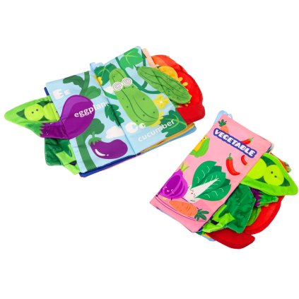 Měkká Knížka Zelenina Šustící Pískající Barevná Pro Kojence