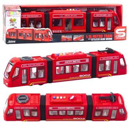 Městské Metro Červené 1:16 Otevírací Dveře Světelné a Zvukové Efekty