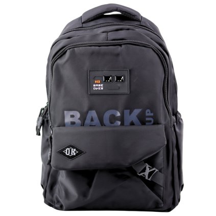 Městský Školní Batoh 6 Kapsy Back Up Černý 23L 46cm