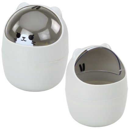 Mini Koš Méďa na Stůl Šedý Grafitový 1L 16cm