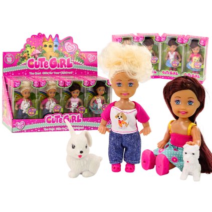 Mini Panenka Dlouhé Vlasy Barevný Obleček Zvířátko