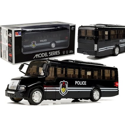 Model Autobusu Policejní Autobus Svítící Černý