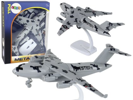 Model Letadla Šedý Vojenský Maskový UNITED Figurka HW-605