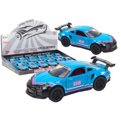 Model sportovního auta 1:32, Setrvačník, Kov, Tyrkysový