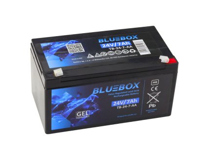 ModrýBox Gelová Autobaterie VRLA AGM 24V7Ah pro Vozidla na Akumulátor
