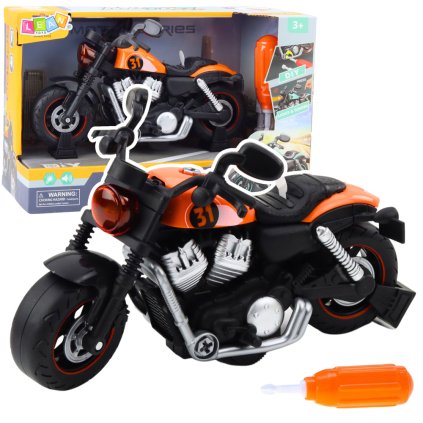Motocykl K Rozmontování a Složení DIY Světla Zvuky Oranžový