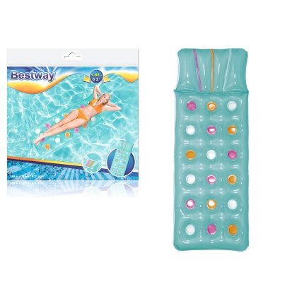 Nafukovací plavecká matrace Bestway 188x71 cm s polštářem, modrá