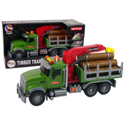 Nákladní Auto Jeřáb Přeprava Dřevěných Kmenů Zvuk