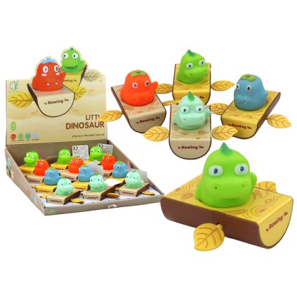 Natahovací Koupelová Hračka Dinosaur na Lodičce