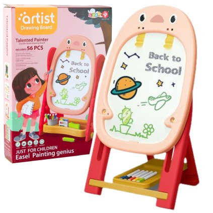 Oboustranná Magnetická Tabule s Příslušenstvím Růžová – 56 ks