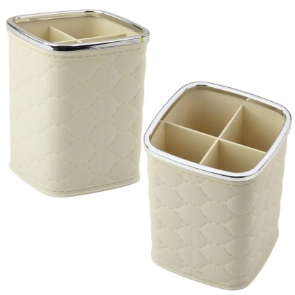 Organizér na štětce Čtyři Přihrádky Bílý 12 x 9,5cm