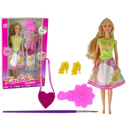 Panenka Dlouhé Vlasy Malování Šatů