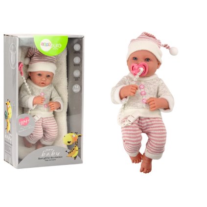 Panenka Miminko Svetr Čepička Prokládaná Dudlík Růžová