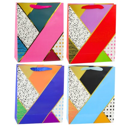 Papírová Dárková Taška Geometrické Vzory 32 x 26 x 12 cm