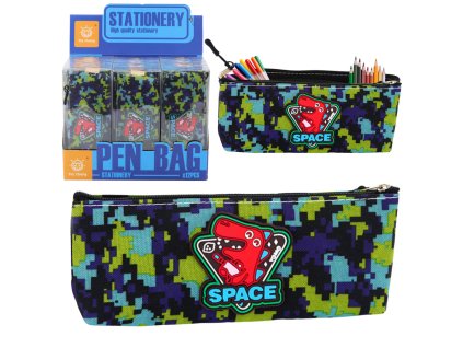 Peník Organizér Kosmický Dinosaurus Pixely Modrozelený 20x8 cm