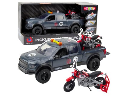 Pickup Auto s Motorkou Světla Zvuky Šedé 1:12