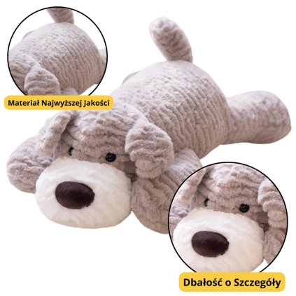 Plusový Plyšák Mazlíček Pejsek Světle Šedý 30cm