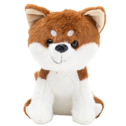 Plyšová Hračka Mazlíček Malý Pejsek Shiba Inu Bílo-Hnědý 20cm