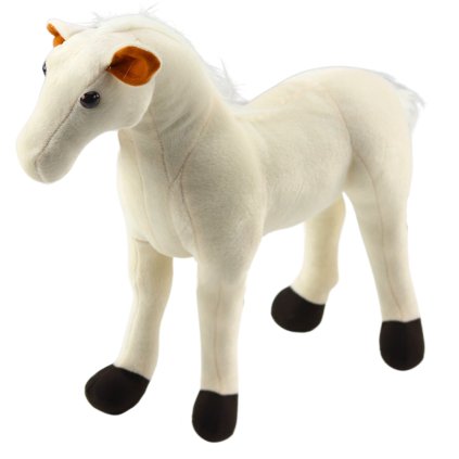 Plyšový Kůň Mazlíček Maskot Bílý 40cm x 37cm