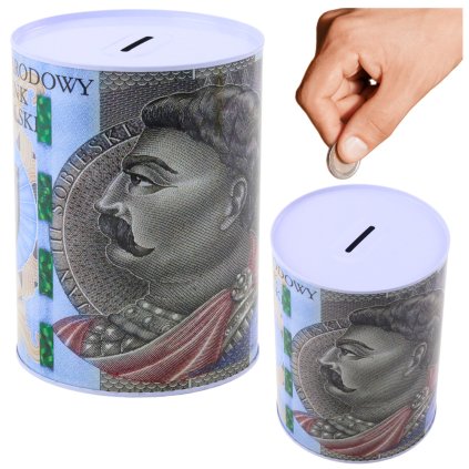 Pokladnička Kovová Plechovka Bankovka 500 Kč 16x12cm