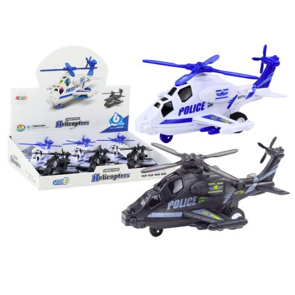 Policejní Helikoptéra Bílá nebo Černá Pohonná Setrvačníkem Světlo a Zvuk