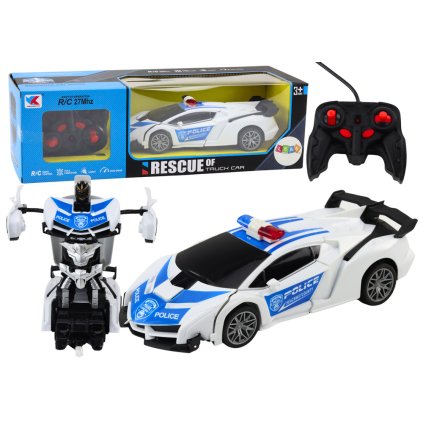 Policie R/C Auto 2v1 Robot Zvuky Světla