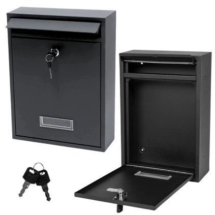 Poštovní Schránka Na Dopisy Ocel Pozinkovaná Černá 32x21,5x8,5 cm