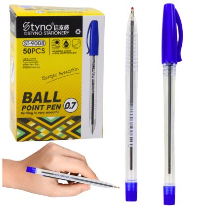 Propiska s Víčkem Modrý Inkoust Náplň Hrot 0.7mm