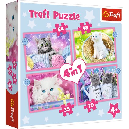 Puzzle - "4v1" - Veselé koťátka Trefl 34396