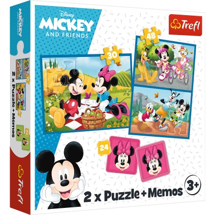Puzzle - 2v1 + memo - Poznej hrdiny Disney Trefl 93344