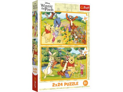 Puzzle - 2x24 - Den na zahradě - Disney Medvídek Pú Trefl 34436