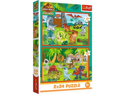 Puzzle - 2x24 - Malí dinosauři - Universal Jurassic World Trefl 34437