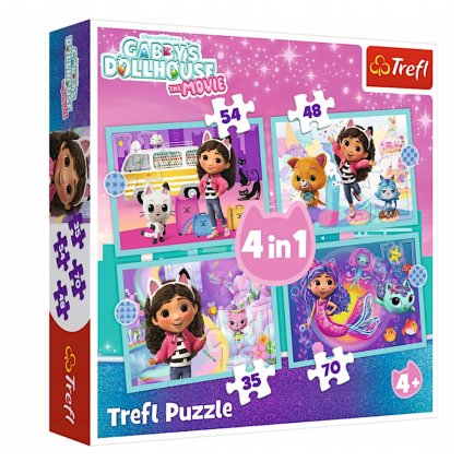 Puzzle - 4v1 - Dobrodružství Gabby - Gabbin domeček Trefl 34670