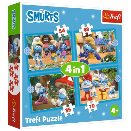 Puzzle - 4v1 - Vesnice Šmoulů - The Smurfs 34656
