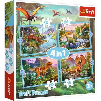 Puzzle - 4v1 - Výjimeční dinosauři - Trefl 34609