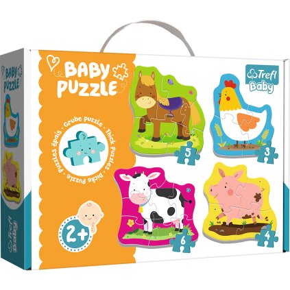 Puzzle - Dětská klasika - Zvířata na farmě - Trefl Baby 36070