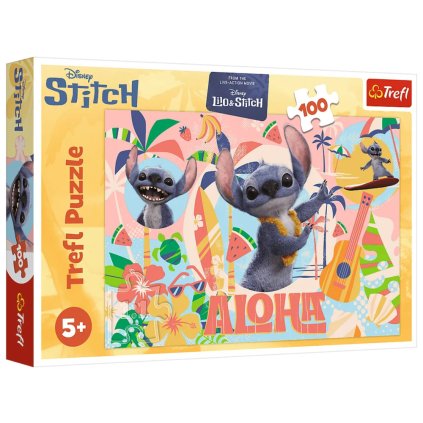 Puzzle 100 - Stitch a přátelé v akci - Disney Trefl 16495