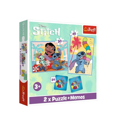 Puzzle 2v1 + Pexeso - Veselý den Lilo a Stitch Trefl 93585