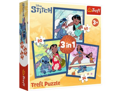 Puzzle 3v1 - Čas se Stitchem Lilo a Stitch Trefl 34896