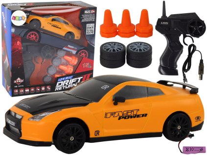 R/C Sportovní Auto na Dálkové Ovládání 1:24 Žlutá Vyměnitelná Kola