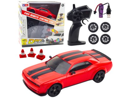 RC Sportovní Auto Drift 4WD s Výměnnými Kolami – Červené
