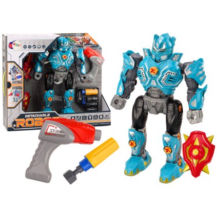 Robot ke Skládání Zbraň Vrtačka Šroubovák Světla Zvuk Tyrkysový