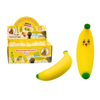 Roztahovací Gumový Banán Antistresový Žlutý
