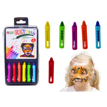 Sada Barev na Malování Obličeje 6ks Barevné
