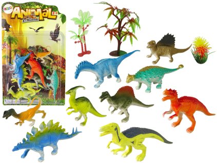 Sada Barevných Figurek Dinosaurů 9 Kusů