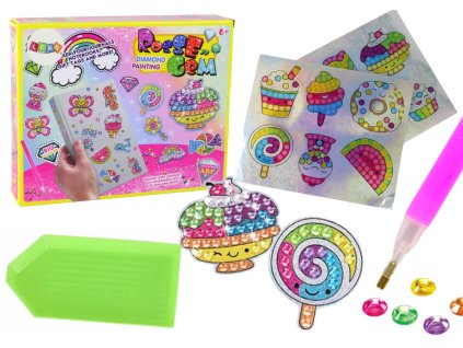 Sada Diamantů pro Lepení DIY Barevné Nálepky Sladkosti