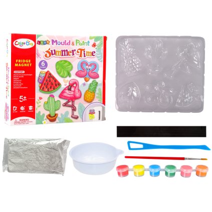 Sada DIY pro Malování Prázdniny Plameňák Meloun Sádra Magnety