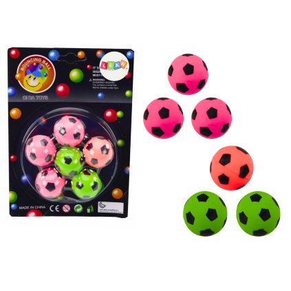 Sada Kaučukových Míčků Fotbal 6 Ks