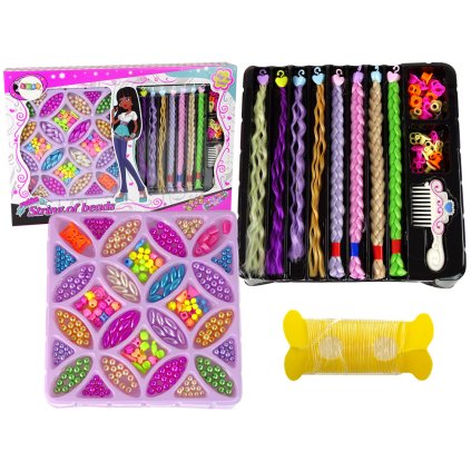 Sada Korálků na Vlasy a Bižuterii Barevná