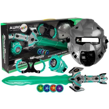 Sada Kosmických Hraček Světelný Meč Maska Pouta